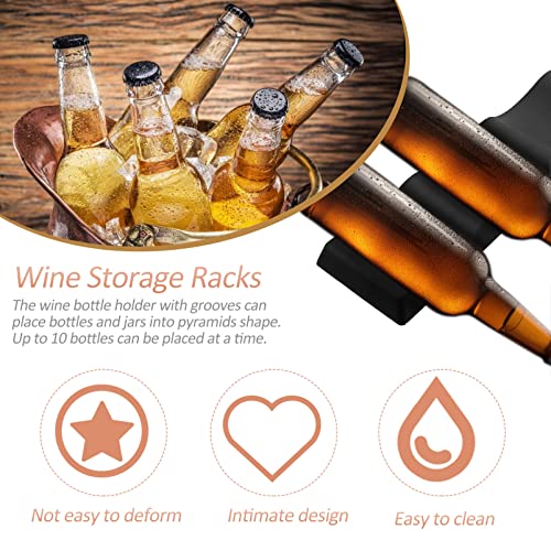 Foldable Silicone Wine Bottle Holder Rack Stackable Wine Storage Organizer for Refrigerator Countertop Compact Bottle Stacker Mat - view 3