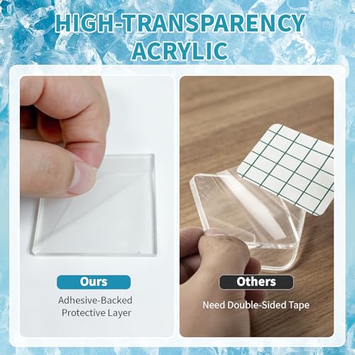 30 PCS DIY Acrylic Fridge Magnets Set, 2"x2"x0.16" Clear Refrigerator Magnet Kit with Self-Adhesive Backing, 3D Decorative Craft Kit for Photos, Artworks, Home Decor & Office Organization - view 6