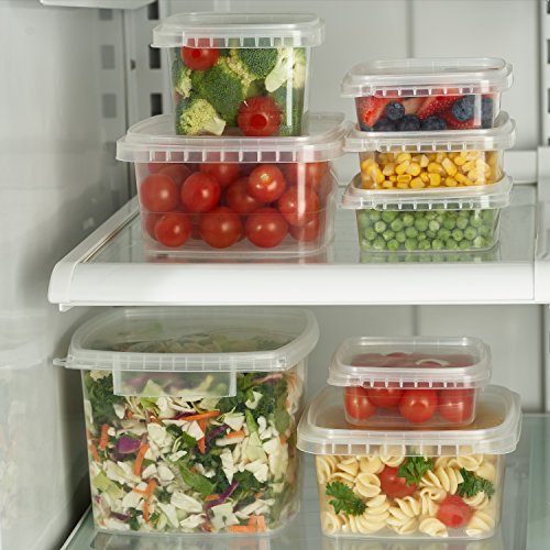 32 oz. Square Clear Deli Food Storage Containers With Lids Airtight Tamper evident system easy stackable saver shape Restaurant Take Out/Freezer microwave and dishwasher safe - 25 sets - view 6