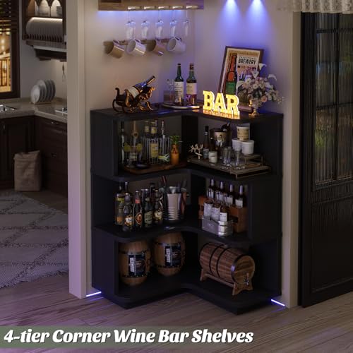 Corner Book Shelf, 4-Shelf L Shaped Corner Bookshelf with Baffle - view 6