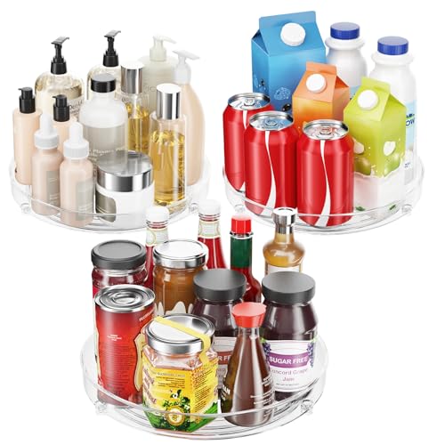 4 Pack Lazy Susan Organizer, 9.5 Inch Lazy Susan Turntable for Cabinet, Refrigerator Organizer for Pantry Organizers and Storage, Non-Skid Fridge Organizer - view 2