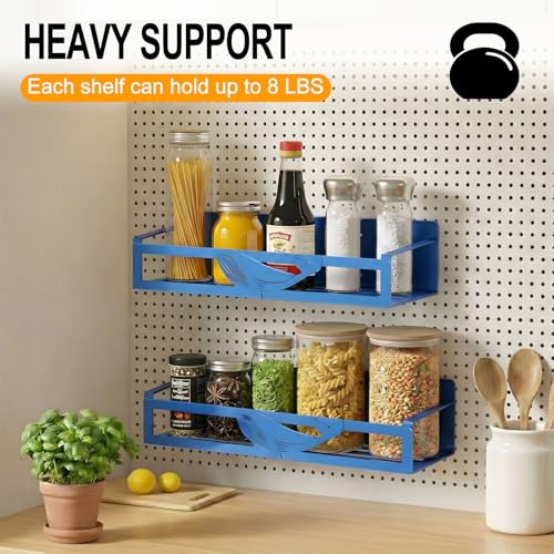 Magnetic Spice Rack for Refrigerator, 4 Pack Metal Magnetic Shelf Organizer for Fridge Side, Strong Spice Storage Rack for Kitchen, Dark Blue - view 7