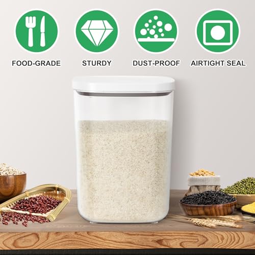 Large Rice Storage Container 15 - 20 Lbs, Airtight Dry Food Flour Container - view 6