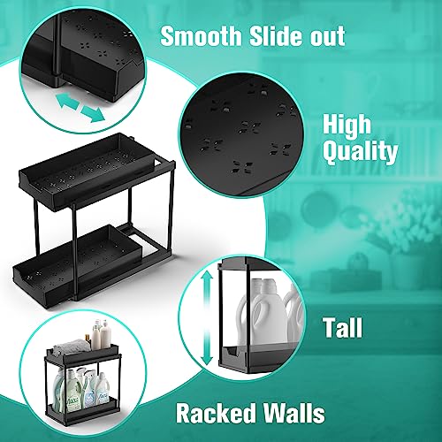 2 Tier Sliding Under Sink Organizer, Multi-purpose Kitchen organizers and storage, Bathroom Storage, Kitchen sink organizer - view 2