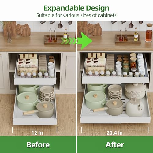4 Pack Expandable Pull Out Cabinet Organizer,21" Deep - view 4