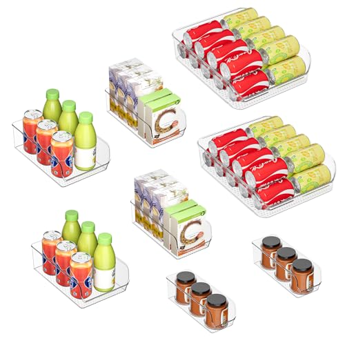 Clear Organizing Bins for Total Home Organization - Multi-Purpose Storage Solution for Pantry, Closet, Bathroom, and Kitchen (8 pack clear)
