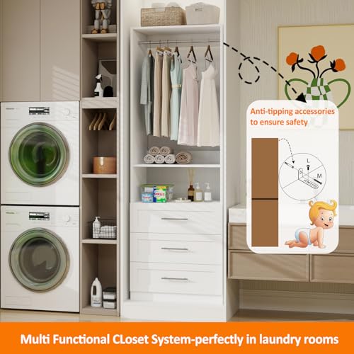 Closet System with 6 Drawers, 4-10.5FT Organizer System - view 3