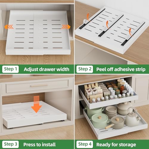 4 Pack Expandable Pull Out Cabinet Organizer,21" Deep - view 6
