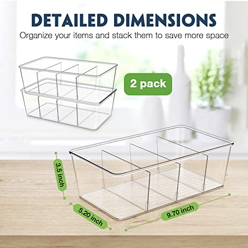 Pantry Organization and Storage Bins with Dividers Kitchen Organizer 2 Pack - view 2