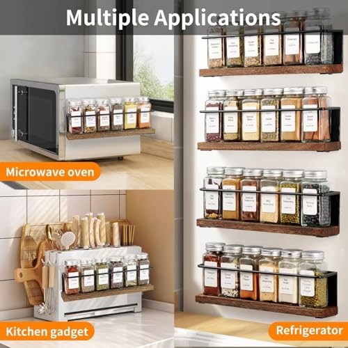 Magnetic Spice Rack with 24 Jars, 216 Labels, 1 Steel Funnel for Refrigerator，Microwave Oven - Full Set of Spice Organizer - view 6