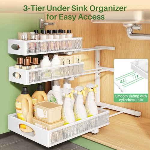 Under Sink Organizer 3-Tier Slide Out Drawer for Bathroom 2-Pack - view 4