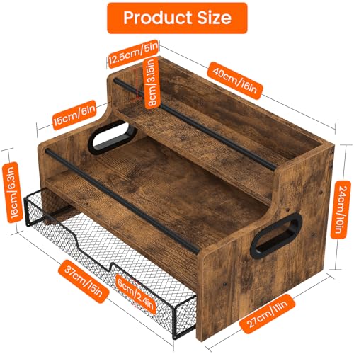 Coffee Syrup Organizer Rack, 3-Tier 8 Bottles Syrup Stand - view 3