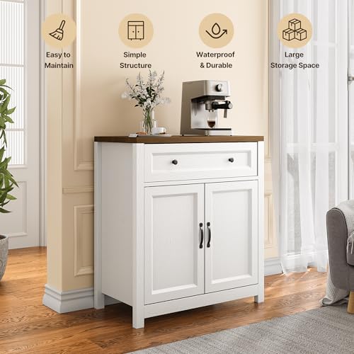 Storage Cabinet with Adjustable Shelf, 2-Door Farmhouse Buffet - view 6