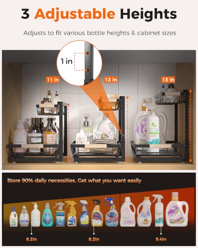 3-Pack Under Sink Organizer, 2-Tier Pull-Out Cabinet Organizer - view 3
