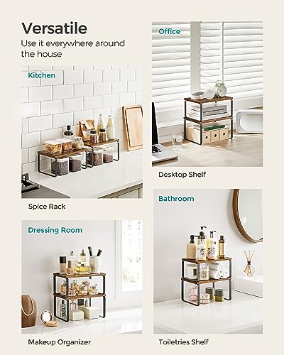 Cabinet Organizer Shelf, Set of 4 Spice Rack, Kitchen Storage - view 6