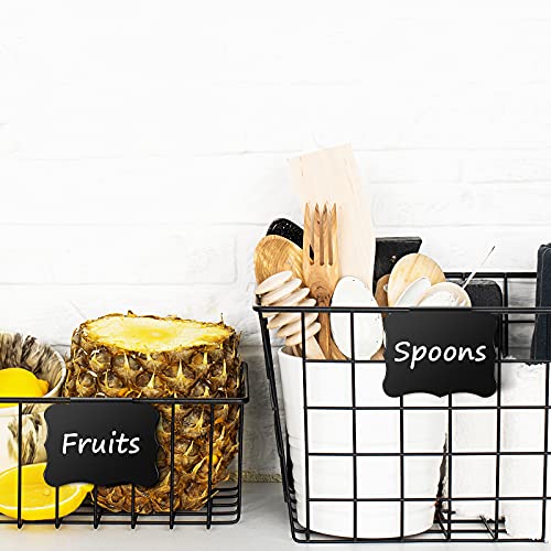 Plastic Basket Bin Label Clip on Removable Basket Label Kitchen Pantry Basket Label Clip with White Chalk Markers Kitchen Clip Label Holders for Storage Bin Clip Basket Box Hanging Label (18 Pieces) - view 7