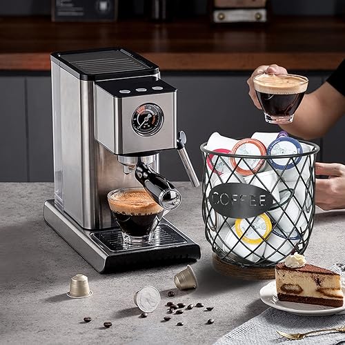 K Cup Holder Organizer, Sturdy Coffee Pod Holder Organizer, 35 Kcup Large Capacity Storage Basket for Kitchen Counter and Office Desktop (Circular Grid) - view 2