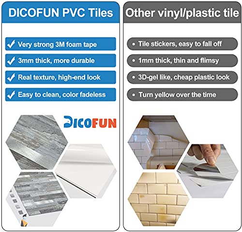 10-Sheet Peel and Stick Backsplash Wall Tile, PVC Kitchen Backsplash Peel and Stick in Distressed Wood, 9.4 sq.ft - view 5
