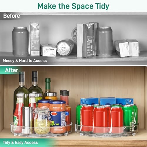 4 Pack Lazy Susan Organizer, 9.5 Inch Lazy Susan Turntable for Cabinet, Refrigerator Organizer for Pantry Organizers and Storage, Non-Skid Fridge Organizer - view 5