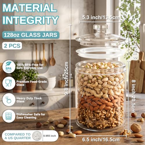 2 Pack 1 Gallon Cookie Jars, Sourdough Starter Jar with Lids - view 3