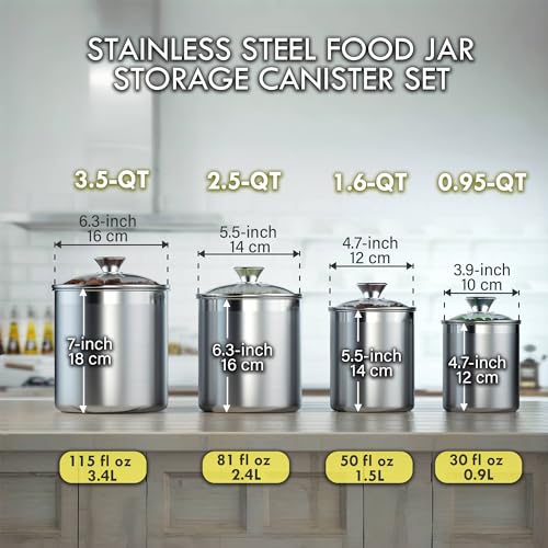 Medium Stainless Steel Kitchen Canister Set for Countertop - view 4