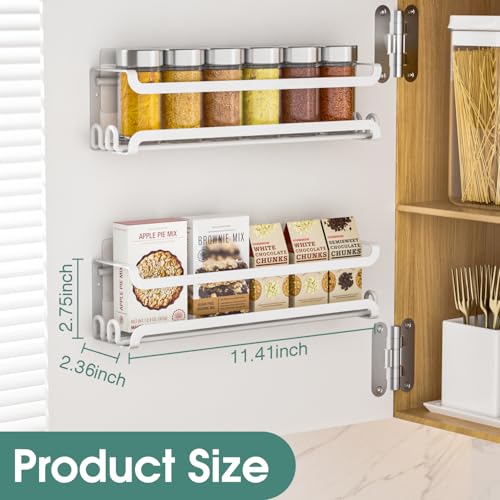 4 Pack Wall Mounted Spice Rack for Kitchen Cabinet,RV,Camper,White - view 2