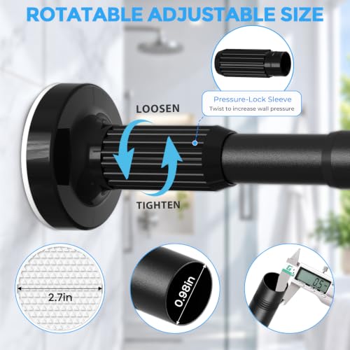 Shower Curtain Rods 32–91Inch,Black Tension Curtain Rod - view 5