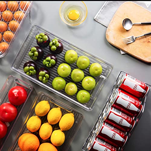 6 Pack Plastic Storage Bins for Pantry, Refrigerator, Countertop, Cabinet Organization, Stackable Food Storage Organizer with Handles, BPA Free, 10 x 6 x 3 Inch - view 4