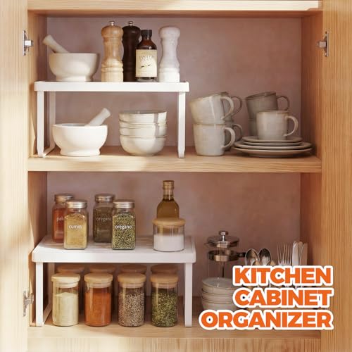 Cabinet Organizer Shelf, Countertop Risers, Kitchen Storage Rack - view 4