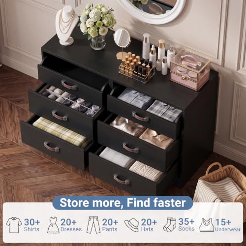 20.5" Closet Drawers Wood Closet Organizers and Storage Black - view 6