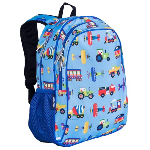 15 Inch Kids Backpack with Lunch Box Bag Bundle - Durable, Lightweight School & Travel Set - Trains, Planes, and Trucks - view 3