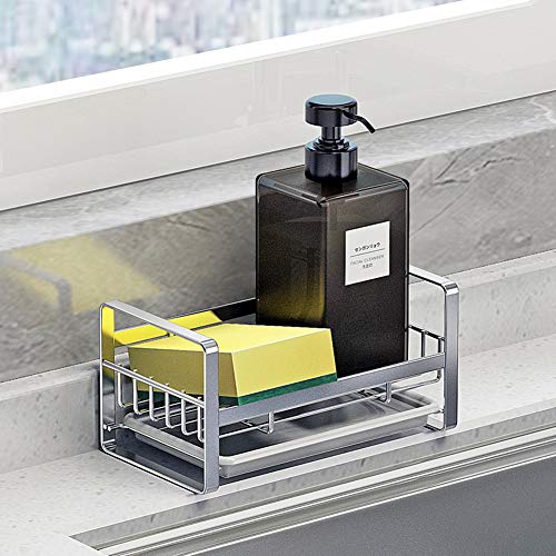 Kitchen Sponge Holder - Kitchen Sink Organizer - Sink Caddy - Sink Tray - Soap Holder - Stainless Steel,Silver - view 3