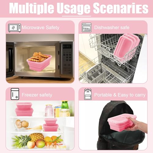 3 Set Silicone Food Storage Containers With Lids, Lunch Box - view 6