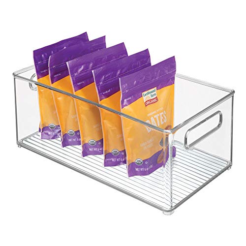 Deep Plastic Kitchen Storage Organizer Container Bin for Pantry, Cabinet, Cupboard, Shelves, Fridge, or Freezer - Holds Dry Goods, Sauces, Condiments, Drinks, Ligne Collection, 8 Pack, Clear - view 4