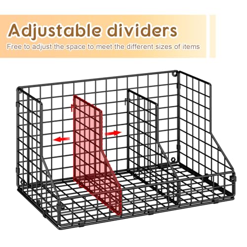 2 Pack Stackable Can Rack Organizer for Pantry Storage,Can Dispensers with 4 Adjustable Dividers, 2-Tier Metal Wire Basket Beverage Pop Soda Rack for Kitchen Cabinet Pantry, Black - view 3