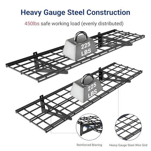 2-Pack 1x4ft 12-inch-by-48-inch Wall Shelf Garage Storage Rack Wall Mounted Floating Shelves, Black, Classic Series - view 2