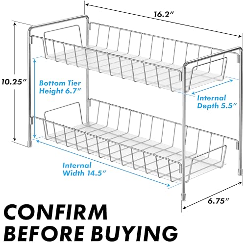 2-Tier Countertop Spice Rack Organizer, Chrome - view 2