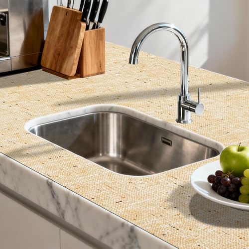 12"x120" Non-Adhesive Shelf Liner for Kitchen Cabinets and Drawers, Washable Non-Slip PVC Cabinet Liner (Yellow)(1 Roll) - view 6