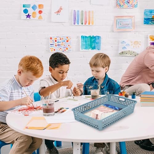 6-Pack Stackable Paper Trays Turn In Trays Classroom Paper Organizer Bins - view 4