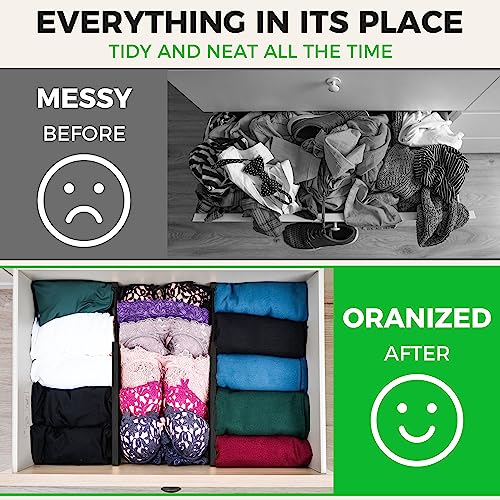 4 Pack Bamboo Drawer Dividers Organizer with Inserts 2.6'' High - view 5