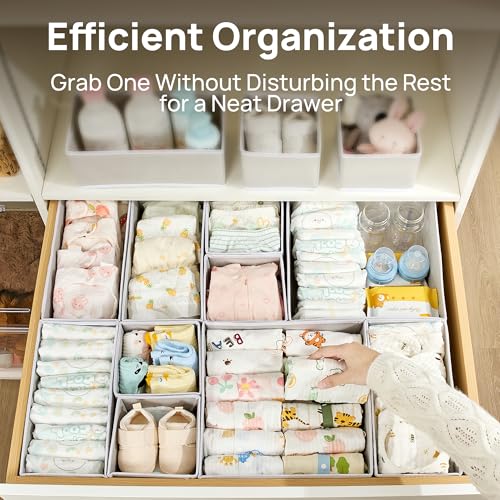 18 Pack Baby Clothes Organizer, Foldable Fabric Drawer Bins - view 3