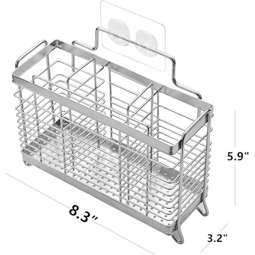 KESOL Stainless Steel Utensil Holder, Silverware Holder with 3 Compartments - view 2
