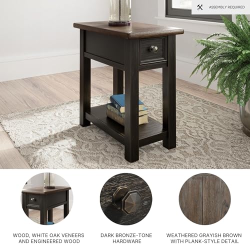 Narrow Chairside End Table with Charging Station - view 4