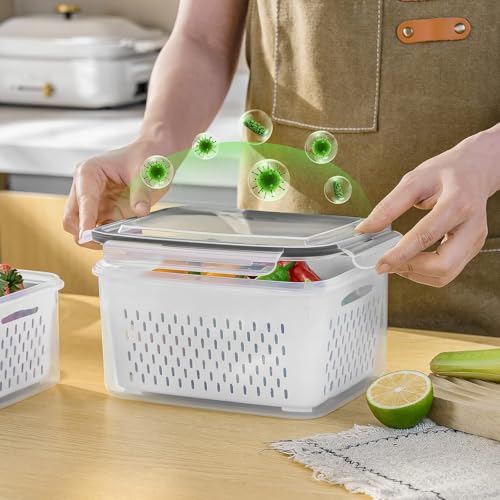 5 PCS Fruit Storage Containers for Fridge, Leakproof Produce Containers - view 5
