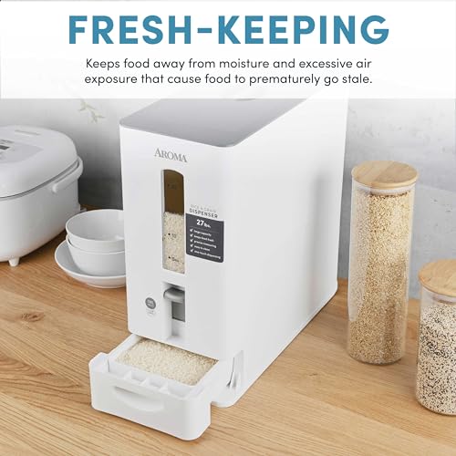 Housewares 27lbs Large Rice Dispenser, 7.25 x 16.5 x 16.5 inches, White - view 4
