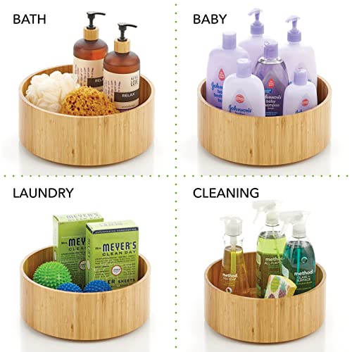 Lazy Susan Turntable Bamboo Spinner for Kitchen Cabinet, Pantry, Fridge, Cupboards, or Counter, Fully Rotating Organizer for Food, Spices, or Condiments, 11.5" Round, Echo Collection, Natural - view 6