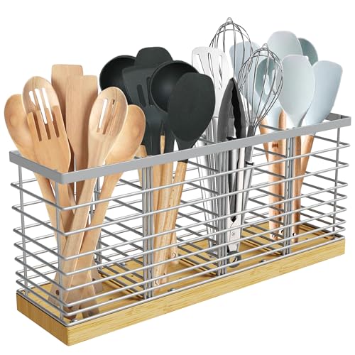Extra Large Kitchen Utensil Holder Countertop with Removable Divider