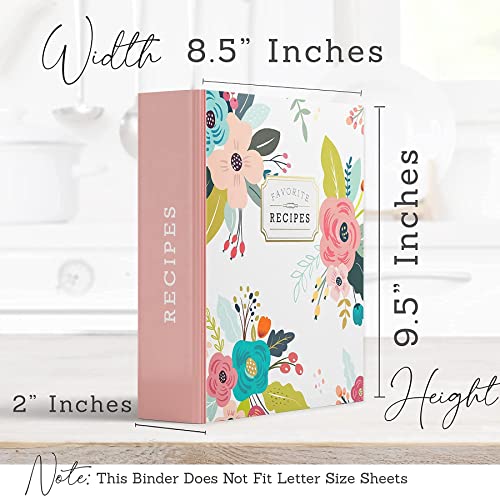 Recipe Binder and Recipe Card Set Bundle, Comes with a Recipe Binder 3 Ring Organizer Blank Recipe Book 8.5" x 9.5" with 50 Blank Recipes Cards (4x6) Plus and Extra Set of 50 Matching Recipe Cards - view 6