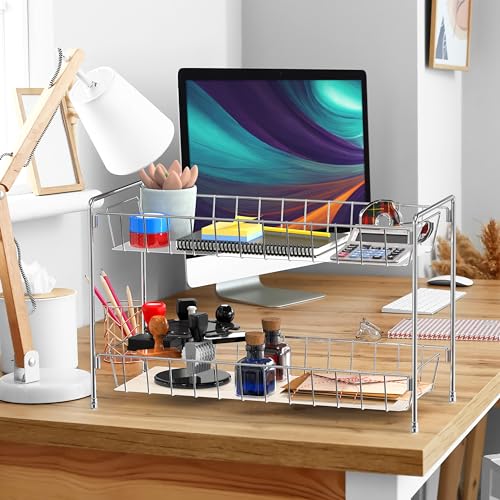 2-Tier Countertop Spice Rack Organizer, Chrome - view 7
