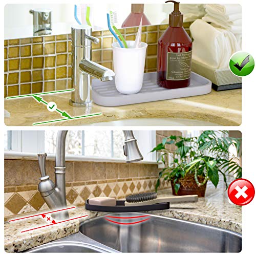 ZAPPOWARE Kitchen Sink Organizer | Silicone Sponge Holder - Storage Tray for Dish Sponge, Soap Dispenser, Scrubber 9.6"x 4.9" (Black) - view 5